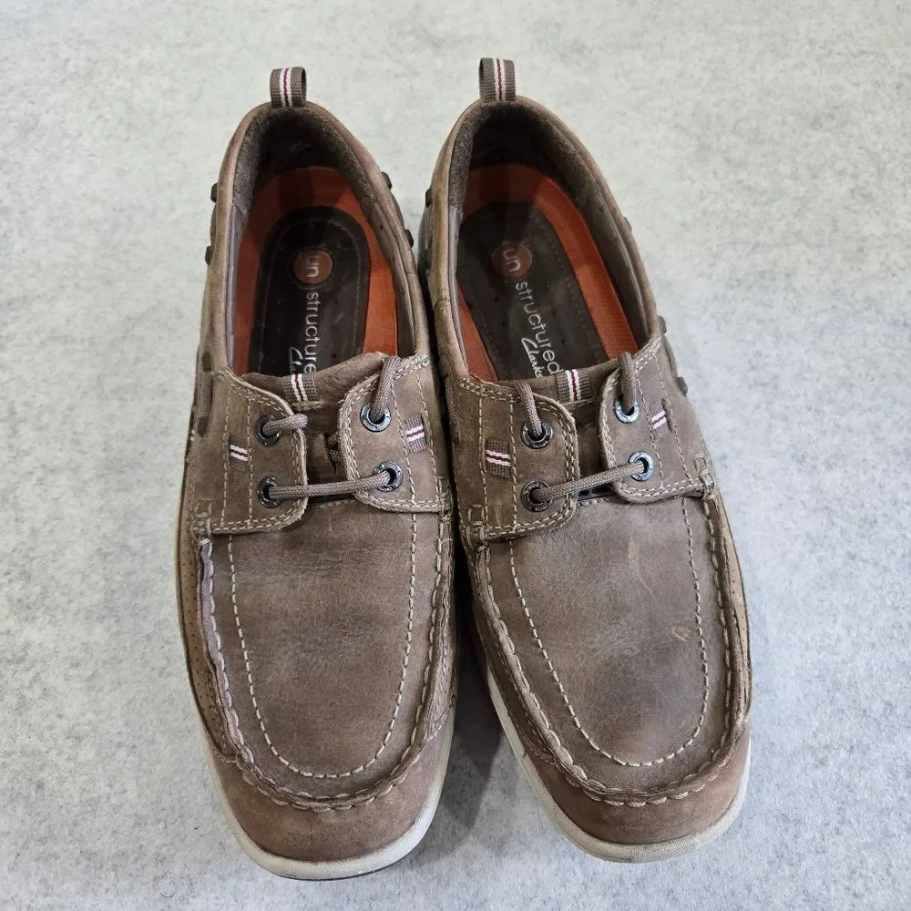 🐢 Clarks UnStructured Clark's Annapolis Boat Shoes Size 9W